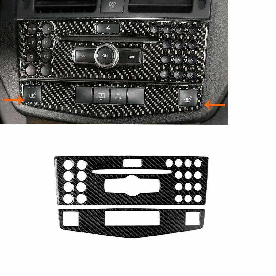 Passend für Kohlefaser Konsole CD & AC Panel Abdeckung Für Mercedes-Benz C-Klasse W204