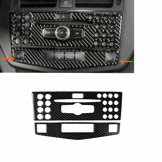 Passend für Kohlefaser Konsole CD & AC Panel Abdeckung Für Mercedes-Benz C-Klasse W204