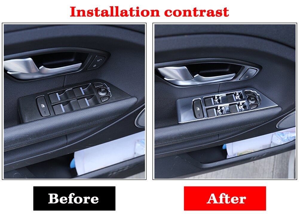 Passend für Range Rover Evoque 2012-18 Fensterheber Blenden Rahmen Silber