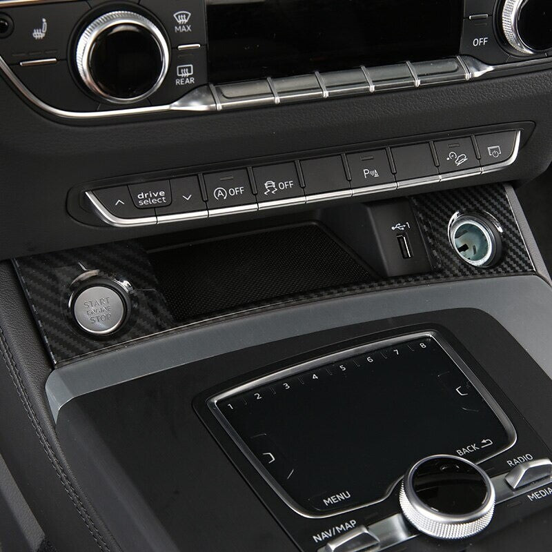 Passend für Audi Q5 Start Stop Zigarettenanzünder Rahmen Blende Edelstahl Tuning