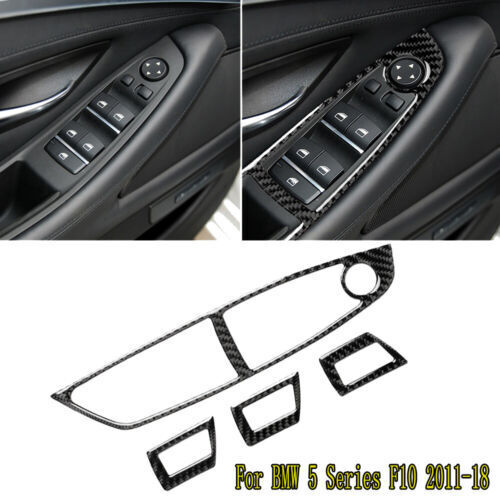 Passend für BMW 5er F10 2011-18 Fensterheber Blenden Abdeckung Carbon