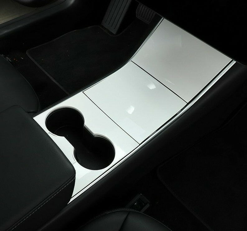 Passend für Tesla Model 3 Mittelkonsole Weiß Abdeckung Cover Rahmen Schutz