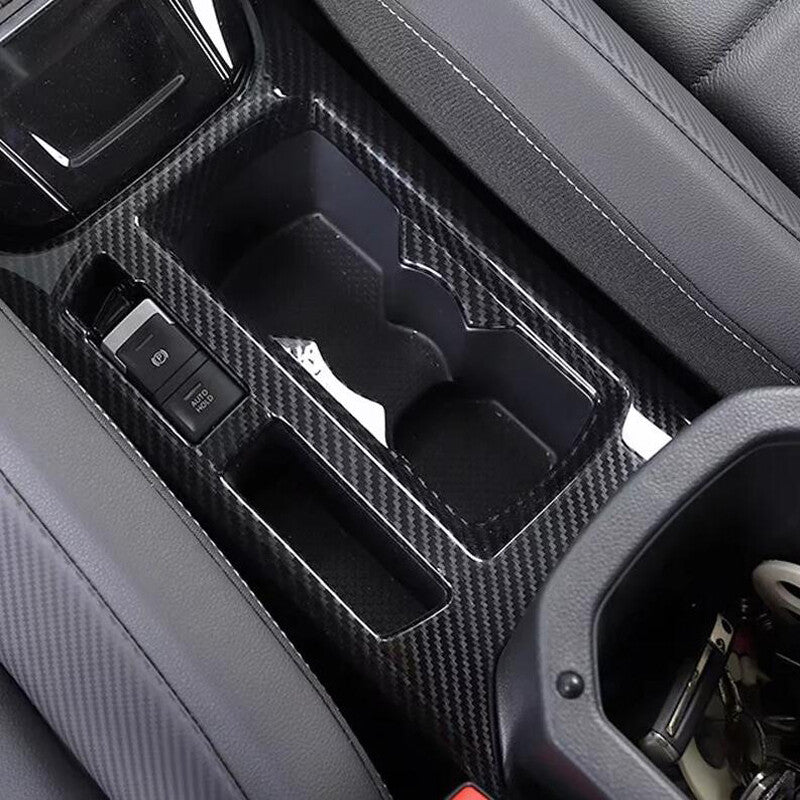 Passend für VW T-Roc Carbon Cover Blenden für Mittelkonsole Becherhalter
