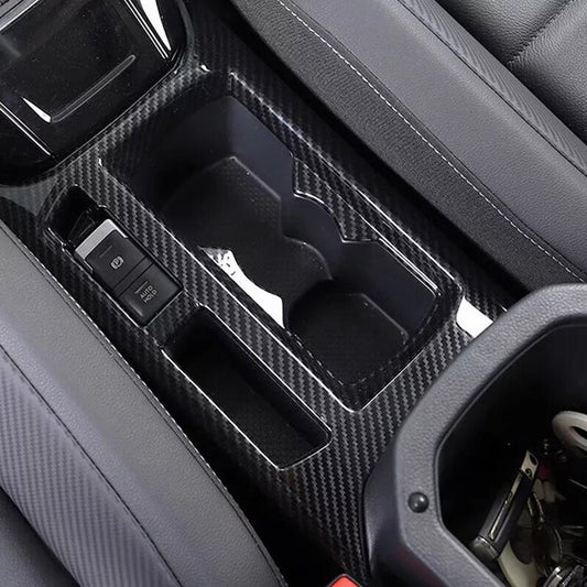 Passend für VW T-Roc Carbon Cover Blenden für Mittelkonsole Becherhalter