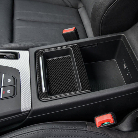 Passend für Audi Q5 18-24 Mittelkonsole Box Blenden Abdeckung Carbon