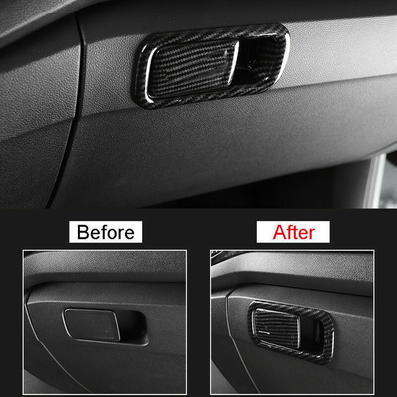 Passend für VW T-Roc Handschuhfach Abdeckung Blenden Rahmen Tuning Carbon