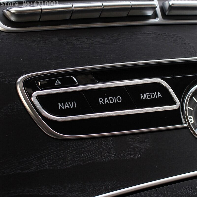 Passend für Mercedes Benz W205 W212 C E GLC Klasse Radio Blende Rahmen Schutz Set