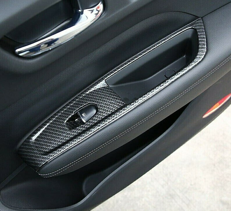 Passend für Renault Koleos Fensterheber Rahmen Blende in Carbon Optik