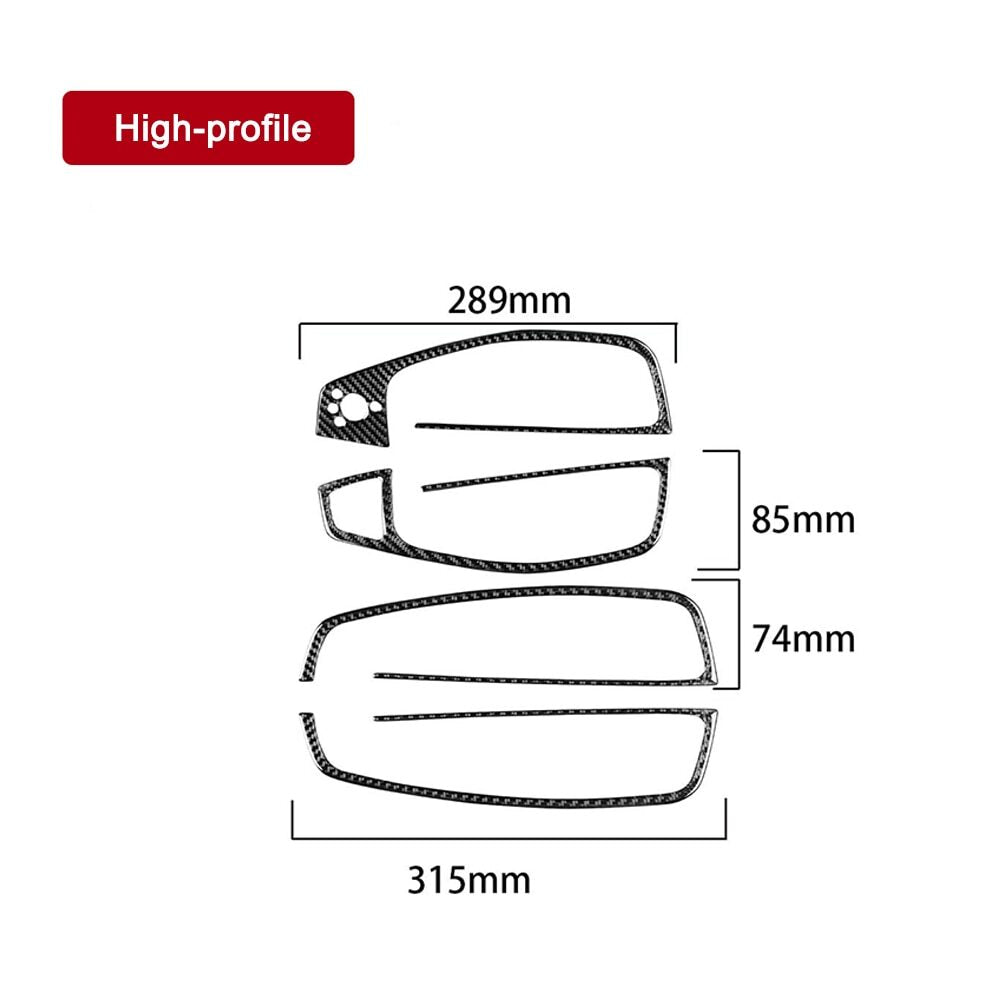 Passend für Audi A6 C7 A7 2012-18 Fensterheber Blenden Abdeckungen Rahmen Carbon