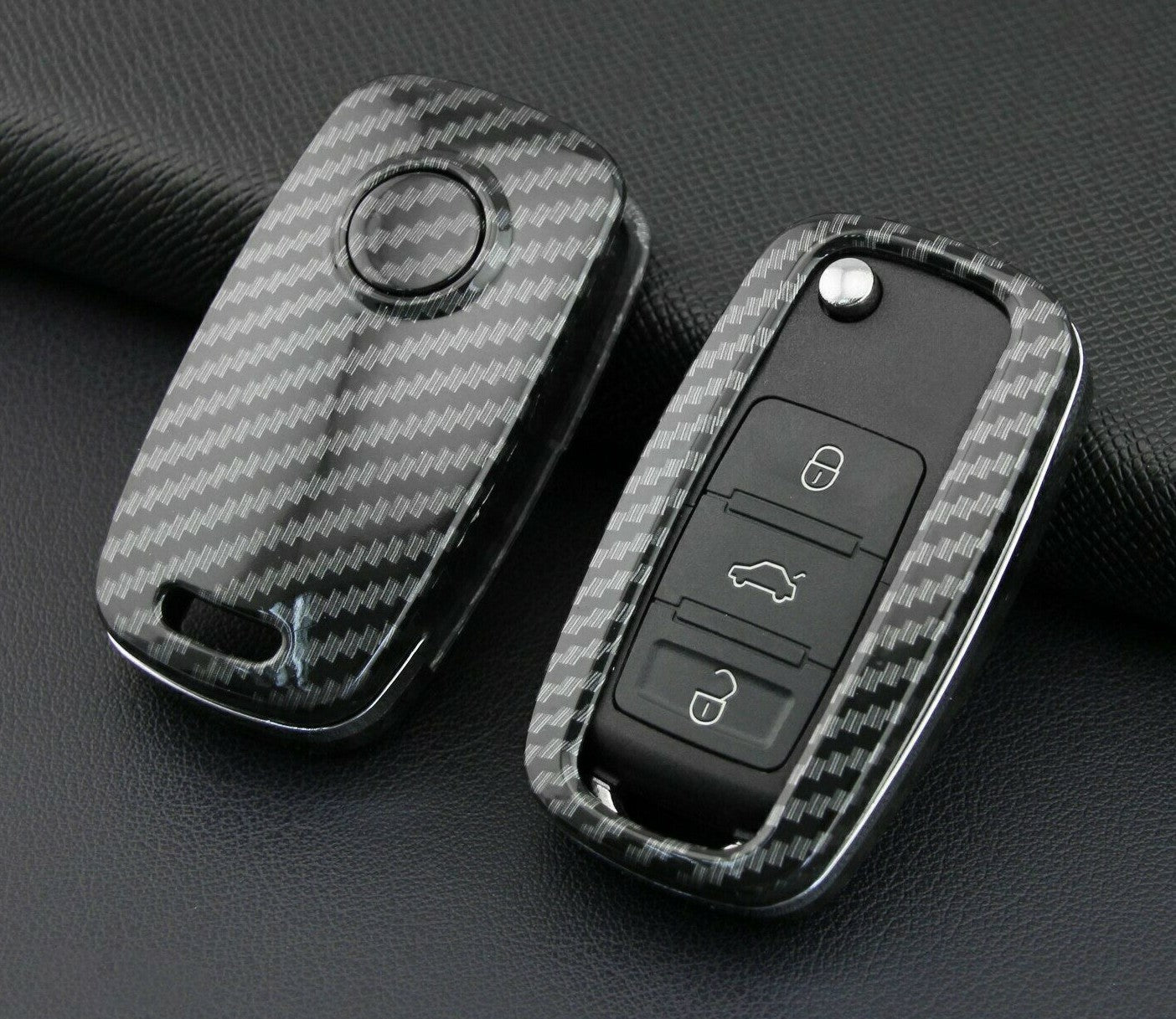 Passend für VW Golf 6 Polo Tiguan Passat Touran Carbon Schlüssel Cover Hülle