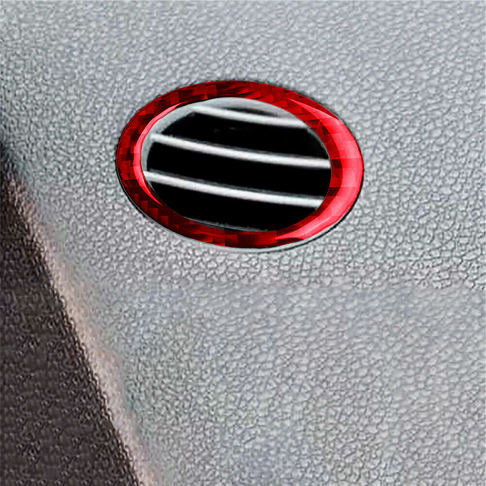 Passend für 2St Rot Kohlefaser Lüftung Aufkleber Blende Für Mercedes-Benz W204 2007-2010