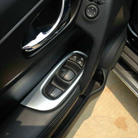 Passend für Nissan Qashqai J11 Fensterheber Blenden Abdeckung Zierrahmen Silber