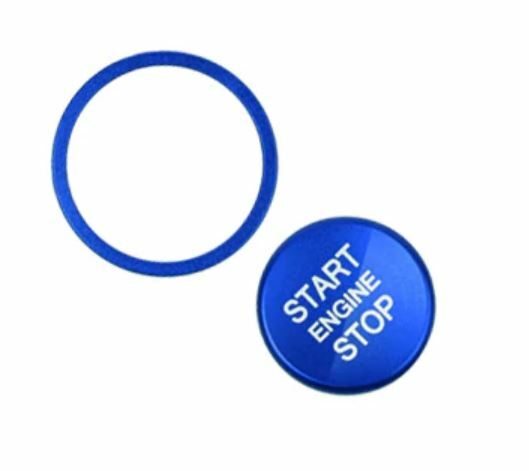 Passend für Start Stop Ring Abdeckung Alu Blau Passend Für VW Golf 7 Tiguan Passat B8