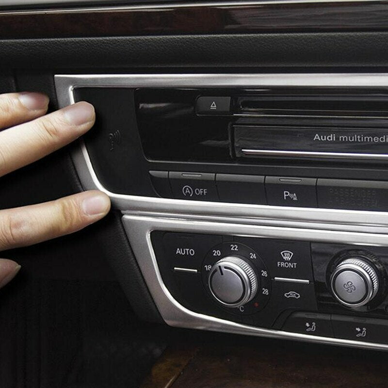 Passend für Audi A6 C7 A7 2012-2018 Radio Rahmen Blenden Edelstahl Zierrahmen