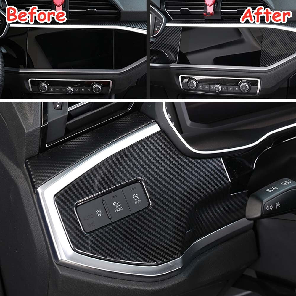 Passend für Audi Q3 Display Konsole Carbon Blende Schutz Veredelung Rahmen