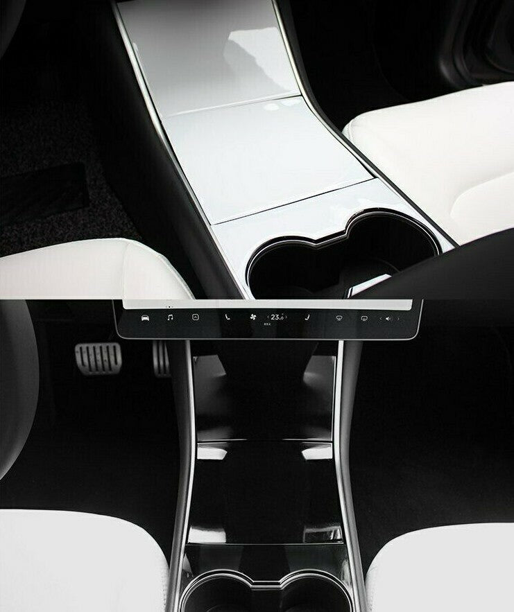 Passend für Tesla Model 3 Mittelkonsole Weiß Abdeckung Cover Rahmen Schutz