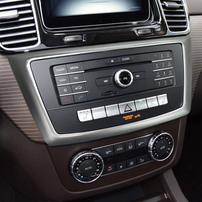 Passend für Mercedes GLE GLS ML GL Radio Blenden Abdeckung Rahmen Silber