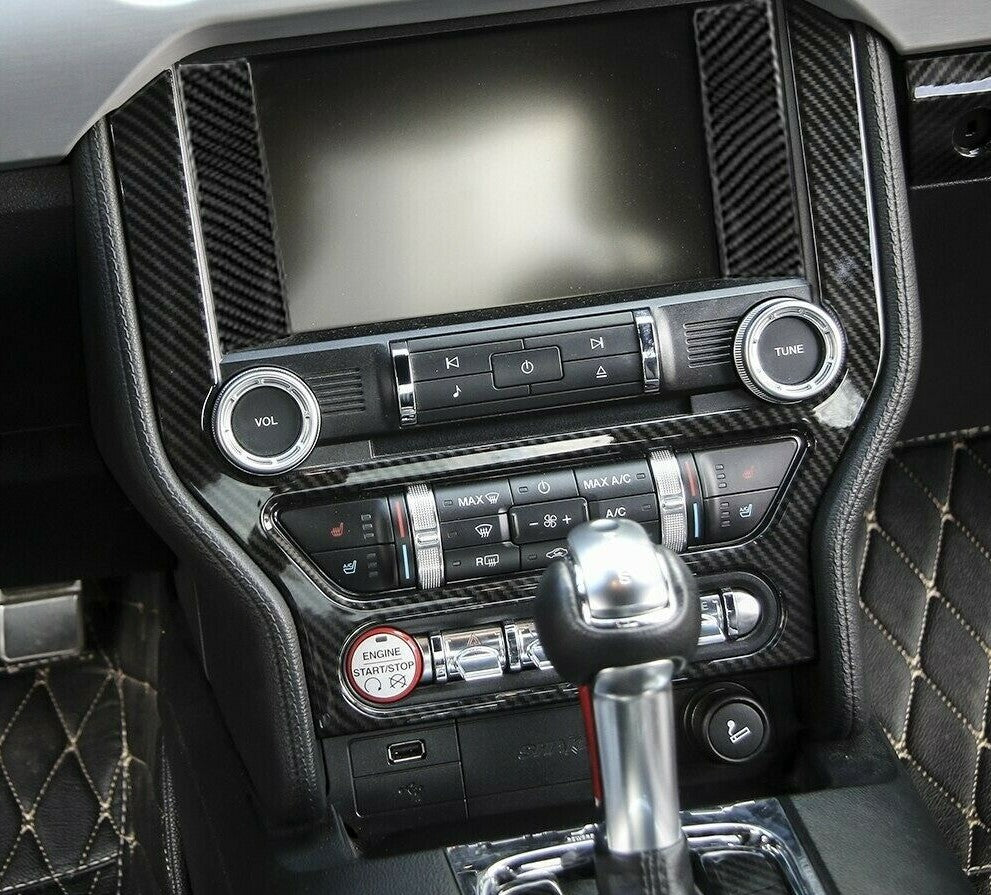 Passend für Ford Mustang ab 2015 Mittelkonsole Radio Media Carbon Blende Rahmen
