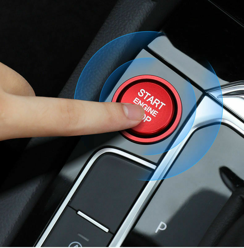 Passend für Start Stop Ring Abdeckung Alu Rot Passend Für VW Golf 7 Passat B8