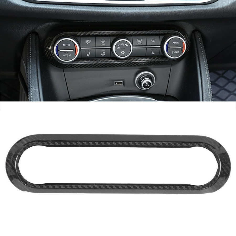 Passend für Alfa Romeo Stelvio Giulia Klima Blenden Abdeckung Rahmen Carbon