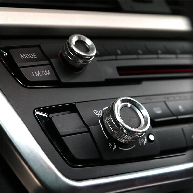 Passend für 3x BMW F20 F21 F30 F31 F80 F32 F82 F36 Silber Alu Radio Regler Knopf