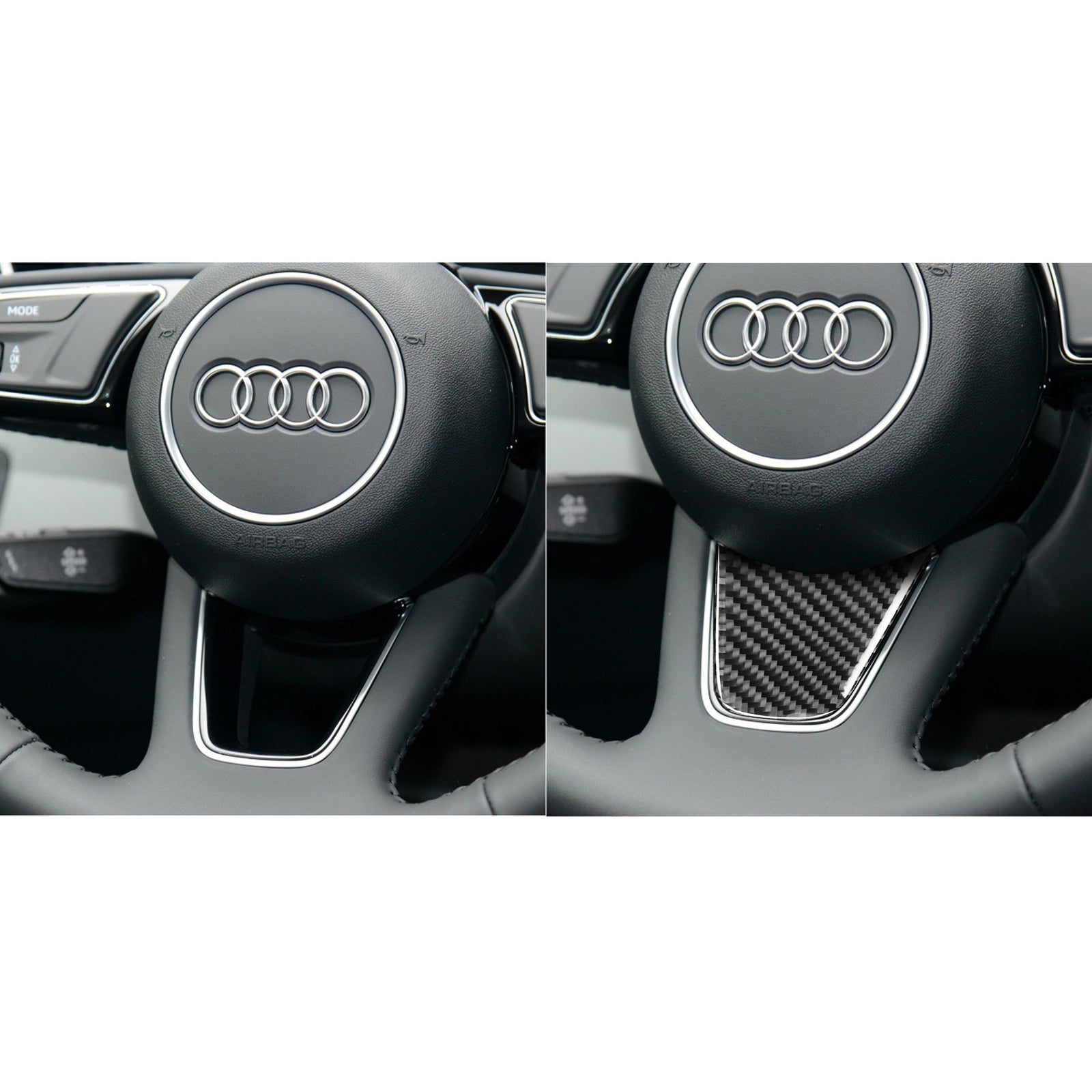 Passend für Audi A4 B9 RS4 S4 2017-19 Lenkrad Blende Abdeckung Rahmen Carbon