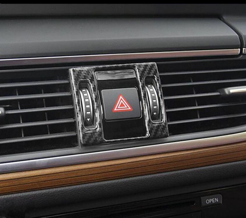 Passend für Audi A6 C7 2012-18 Warnblinklicht Rahmen Zierrahmen aus Carbon