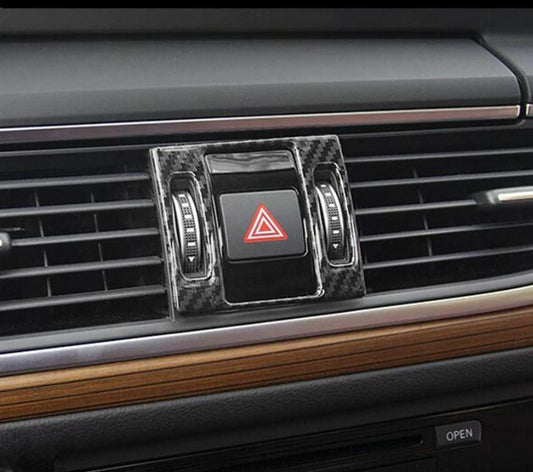 Passend für Audi A6 C7 2012-18 Warnblinklicht Rahmen Zierrahmen aus Carbon