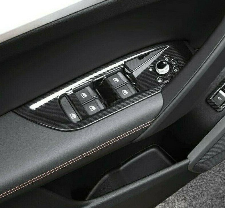 Passend für Fensterheber Mittelkonsole Blende Schutz Carbon Passend Für Audi Q5 2018 2019