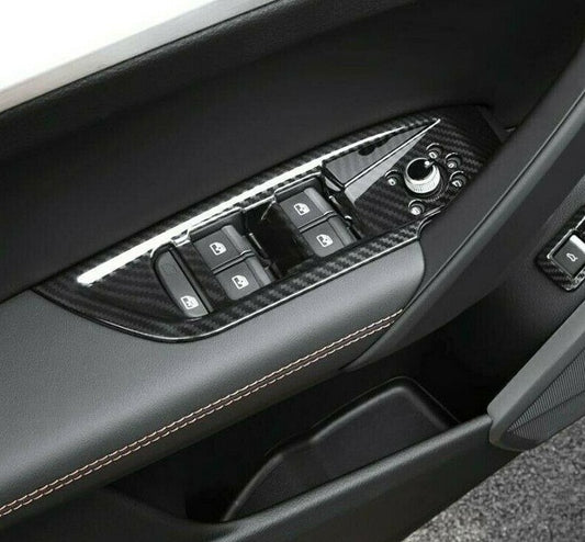 Passend für Fensterheber Mittelkonsole Blende Schutz Carbon Passend Für Audi Q5 2018 2019