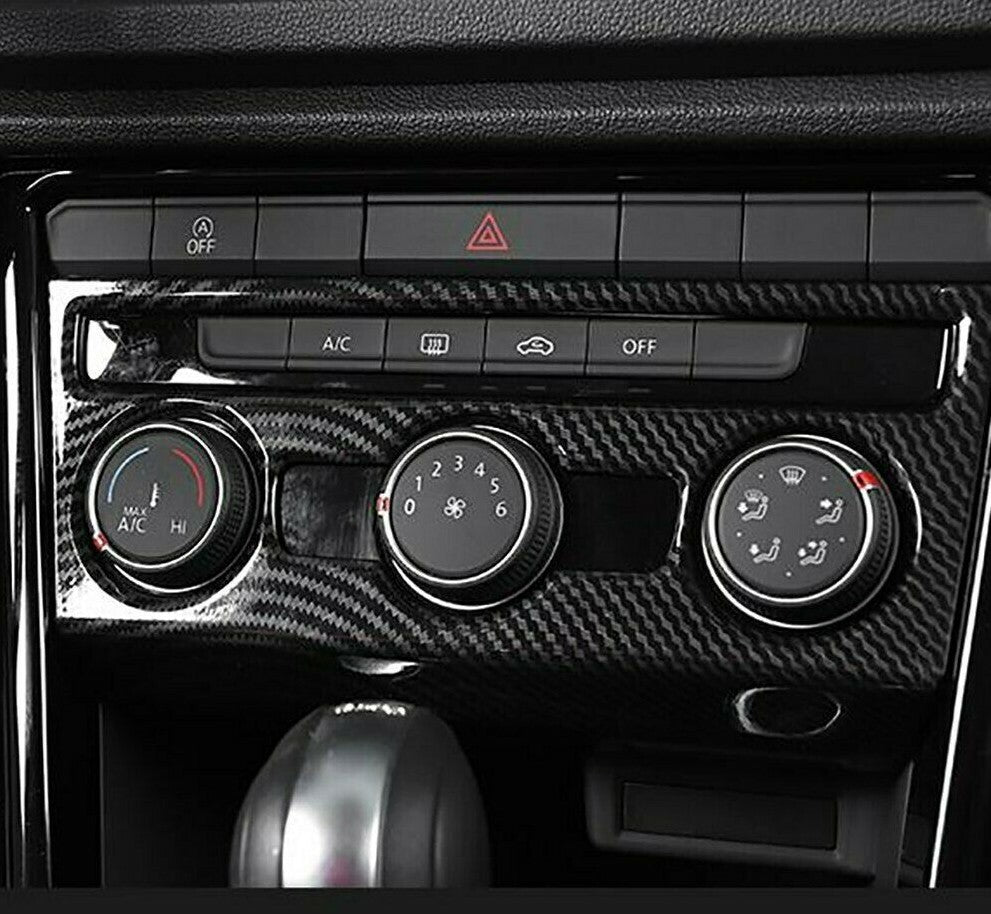 Passend für VW T-Roc Carbon Blende Mittelkonsole Abdeckung Rahmen Schutz Cover