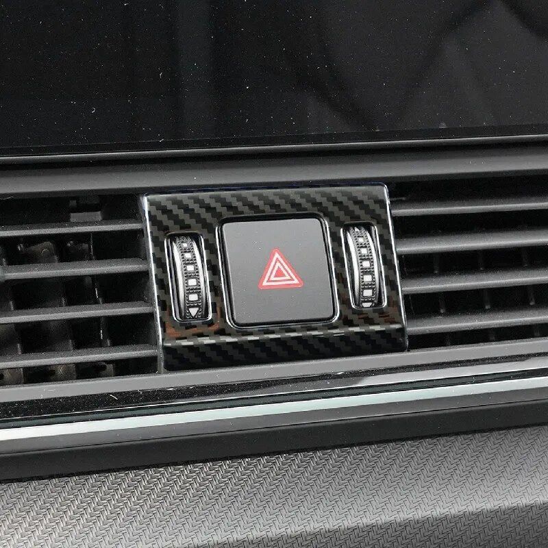 Passend für Audi Q5 FY 2018-22 Warnblinklicht Blende Abdeckung Rahmen Carbon