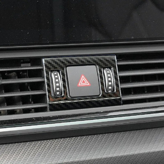 Passend für Audi Q5 FY 2018-22 Warnblinklicht Blende Abdeckung Rahmen Carbon