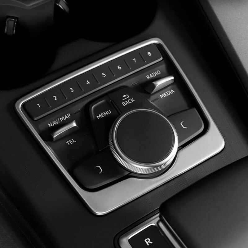 Passend für Audi A4 B9 Multimedia Rahmen Blende aus Edelstahl Zierrahmen