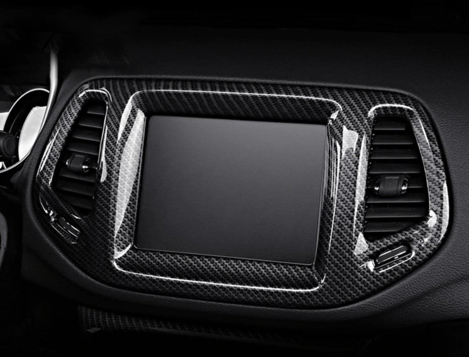 Passend für Jeep Compass Carbon Display Lüftung Blende Zierrahmen Abdeckungen