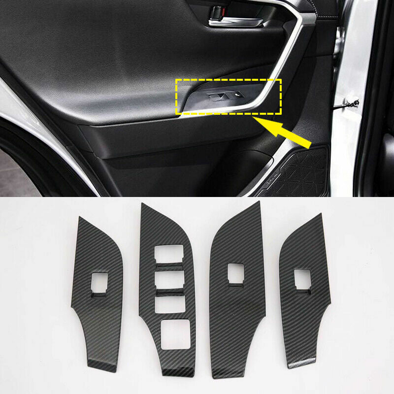 Passend für Toyota Rav4 Fensterheber Blenden Abdeckung Zierrahmen Carbon