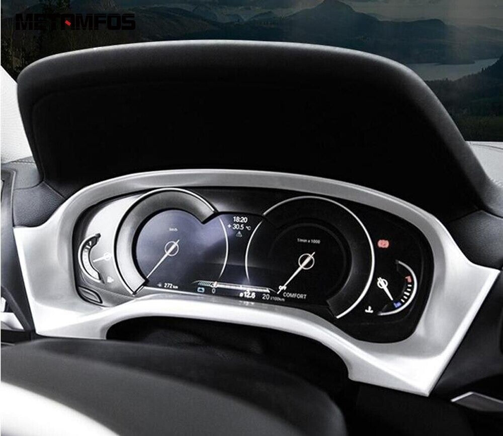 Passend für BMW X3 G01 X4 G02 Tacho Blende Rahmen Cockpit Anzeige Silber Chrom