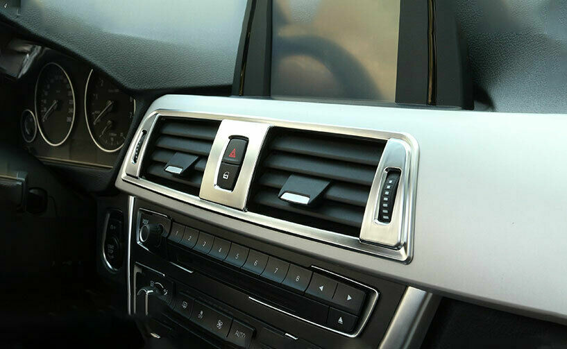 Passend für BMW 3 2013-2019 Lüfungsdüsen Abdeckung Blenden Rahmen Tuning Silber