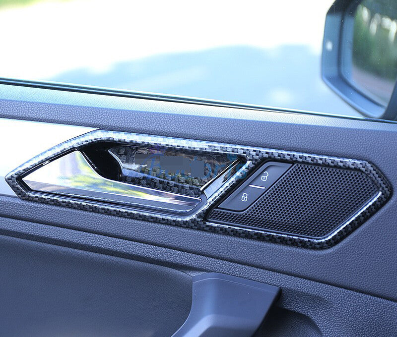 Passend für VW Tiguan 2016 2017 2018 Fensterheber Blende Carbon Schutz Armlehne