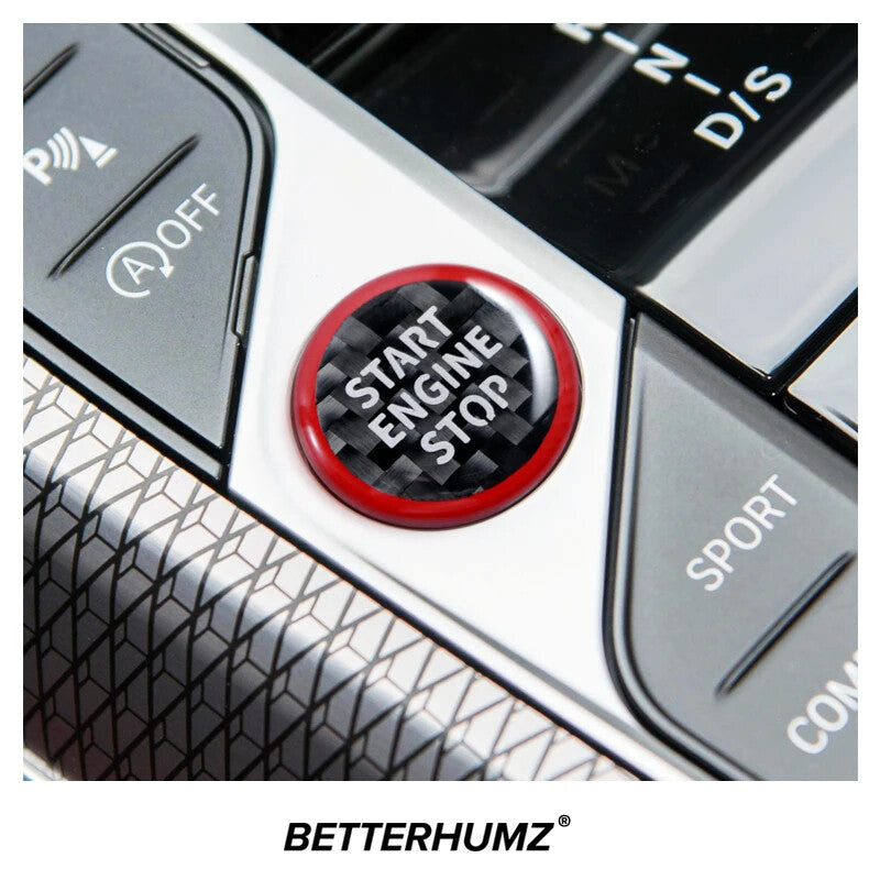 Passend für BMW Start Stop Blende Abdeckung Carbon Rot