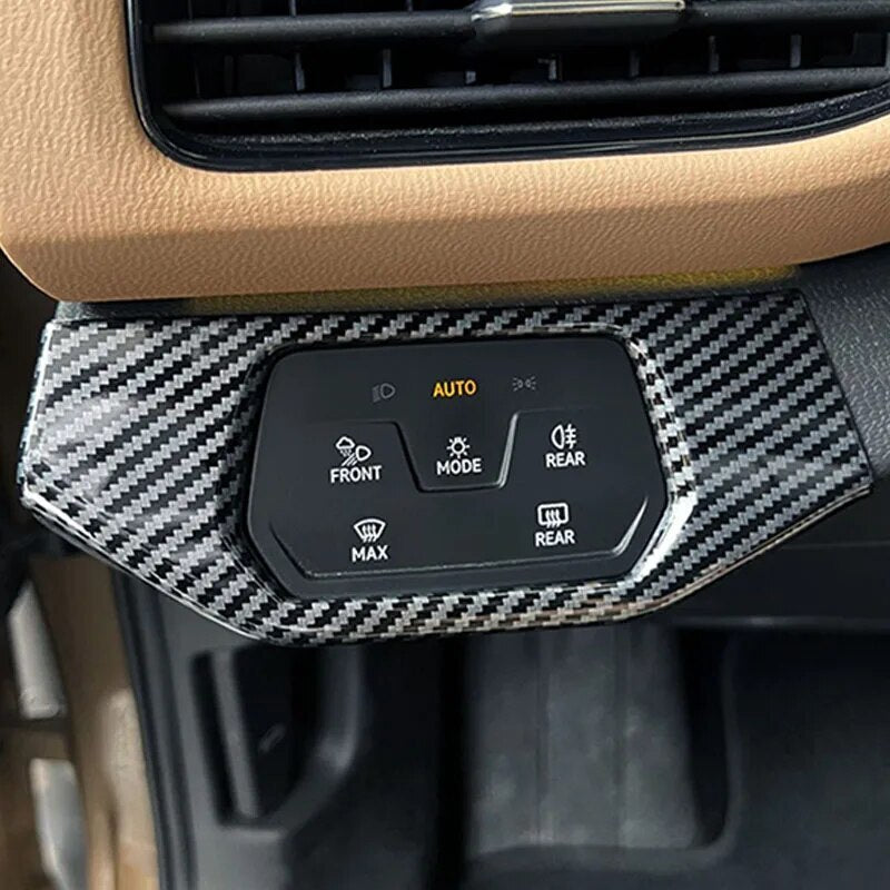 Passend für VW ID 4 Lichtschalter Umrandung Blende Abdeckung Rahmen Carbon