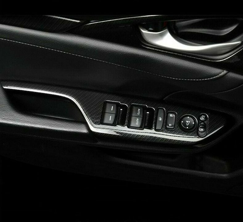 Passend für Honda Civic Carbon Fensterheber Blende Schutz Tasten Armlehne Cover