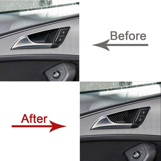 Passend für Audi A6 C7 2012-18 Türgriff Blenden Abdeckungen Rahmen Carbon