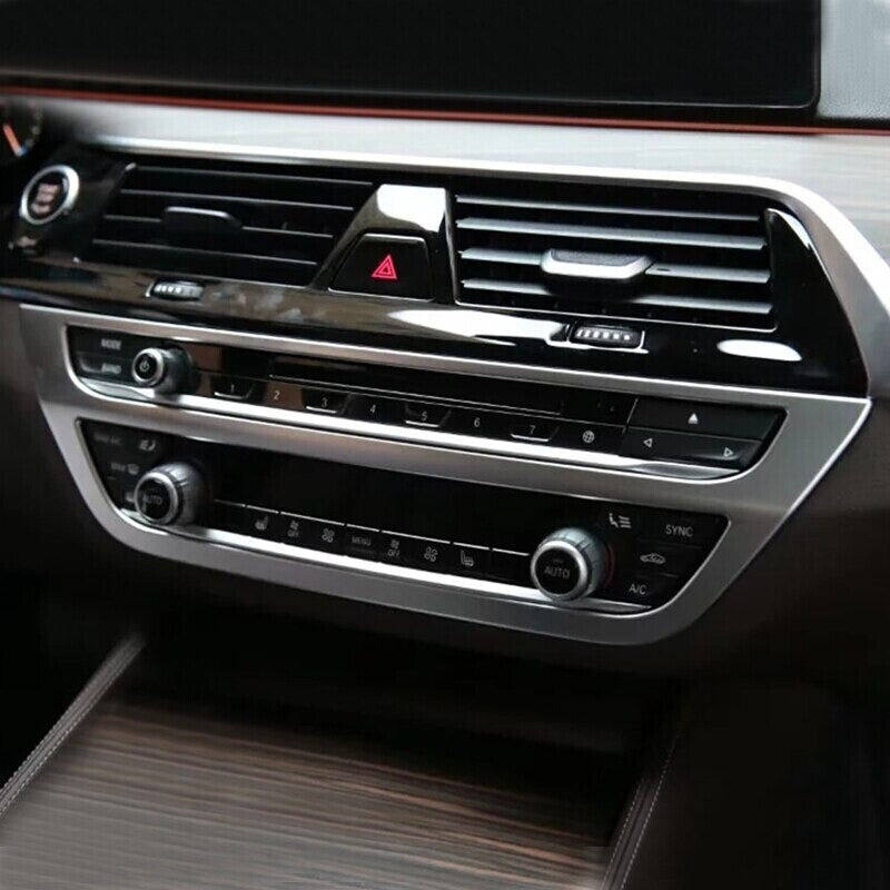 Passend für BMW 5er G30 Mittelkonsole Radio Multimedia Zierrahmen Blende Silber