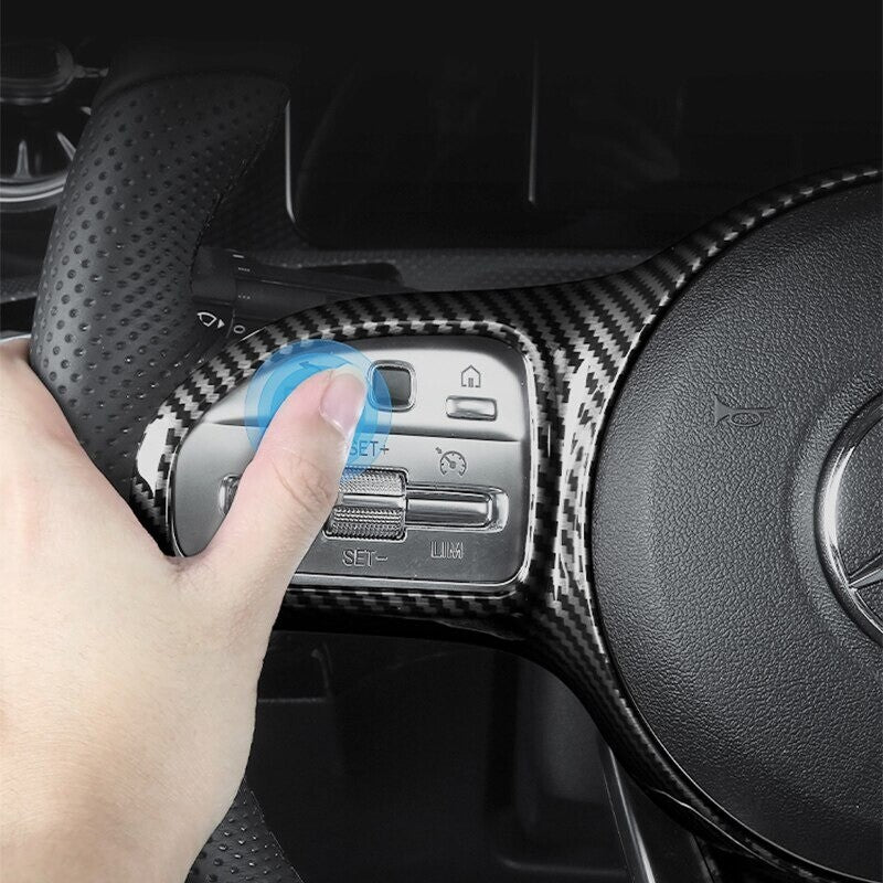 Passend für Mercedes Benz A C E Carbon Lenkradtasten Lenkrad Cover Rahmen Blende