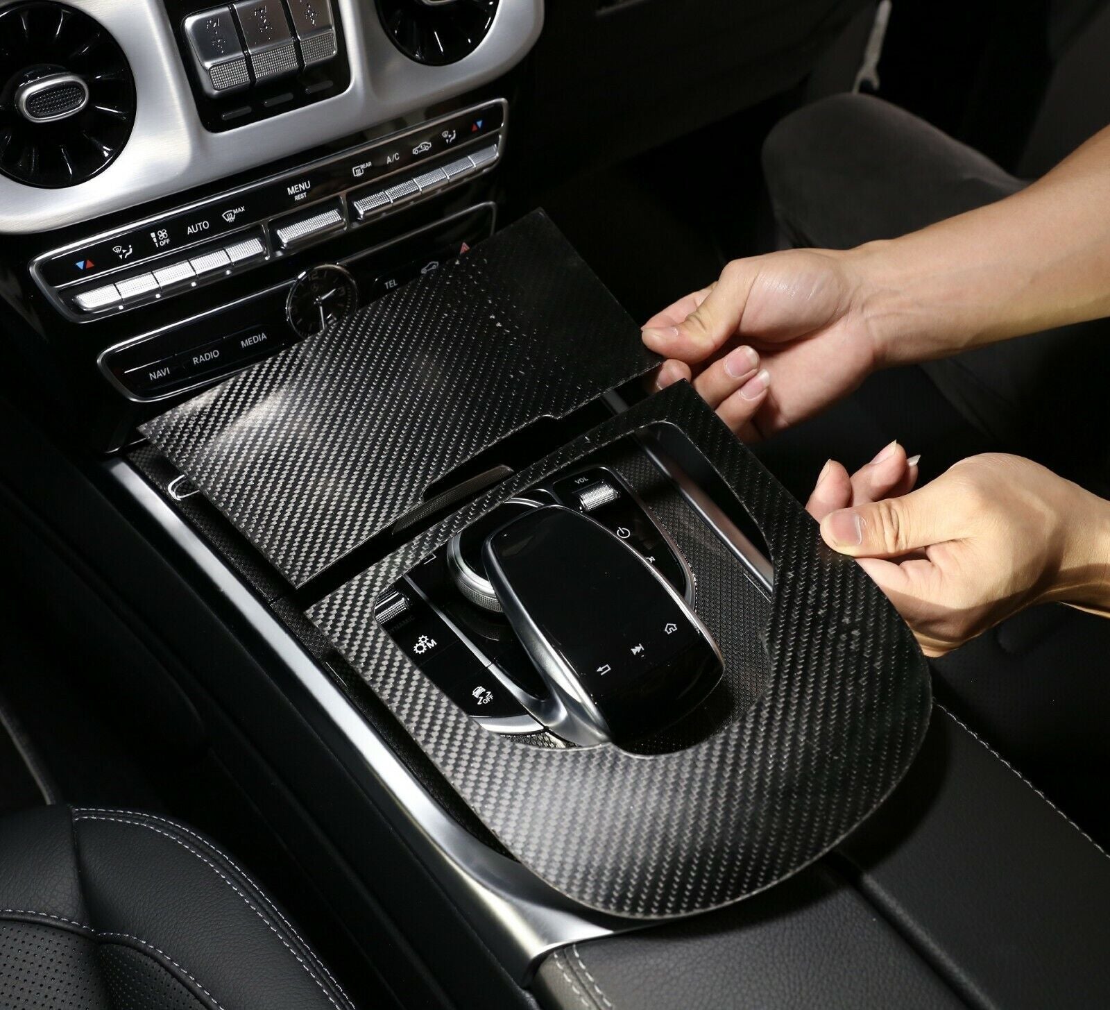 Passend für Mercedes G Klasse W463 2019-20 Mittelkonsole Blenden Rahmen Carbon