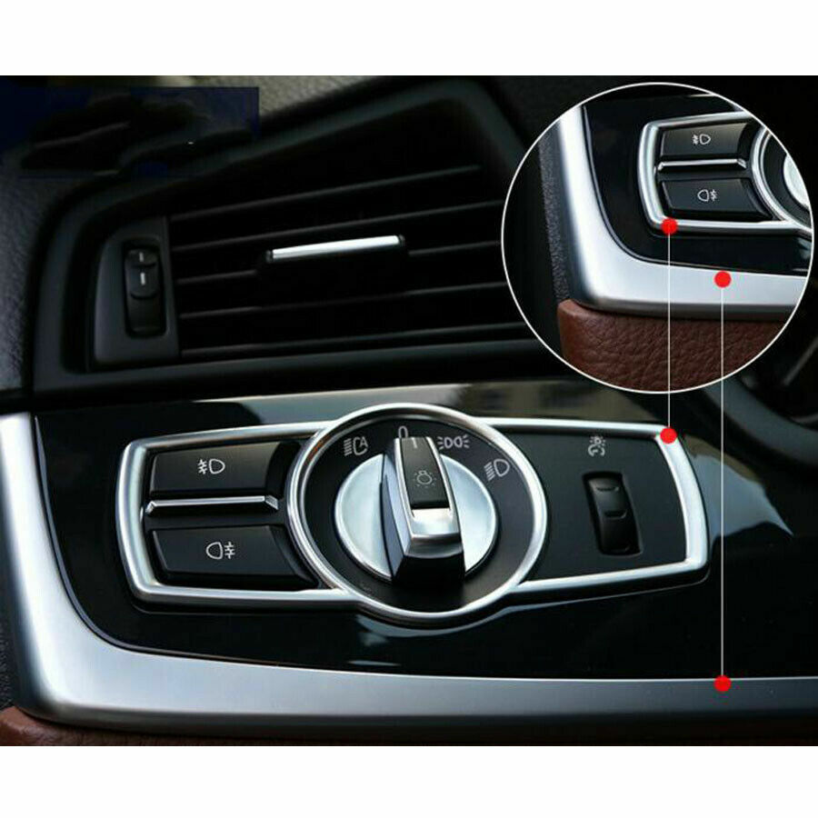 Passend für BMW 5 Series F10 2011-2014 Lichtschalter Rahmen Blende Silber