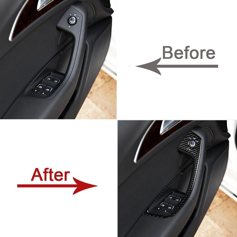 Passend für Audi A6 C7 A7 2012-18 Fensterheber Blenden Abdeckungen Rahmen Carbon