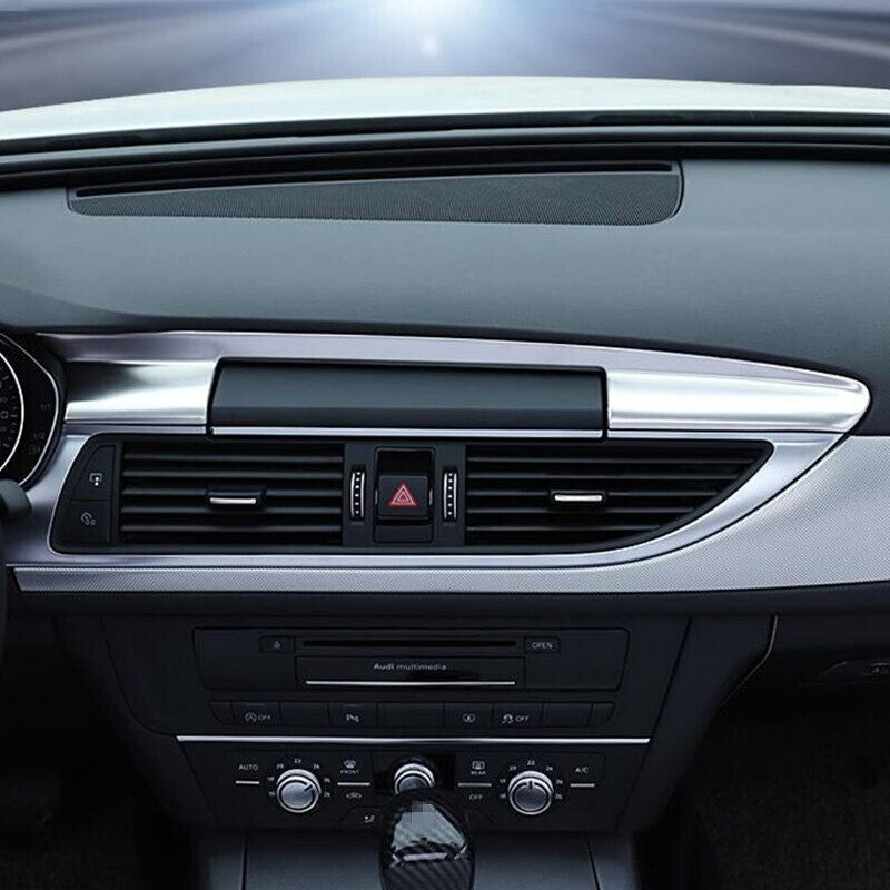 Passend für Audi A6 C7 A7 2012-2018 Radio Navi Zierrahmen Blenden Set Edelstahl