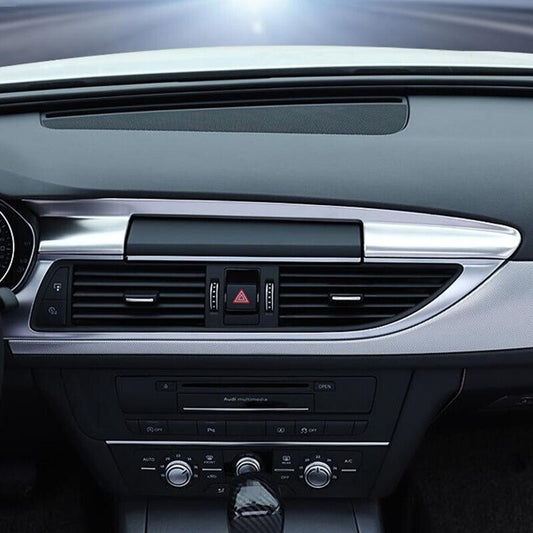 Passend für Audi A6 C7 A7 2012-2018 Radio Navi Zierrahmen Blenden Set Edelstahl